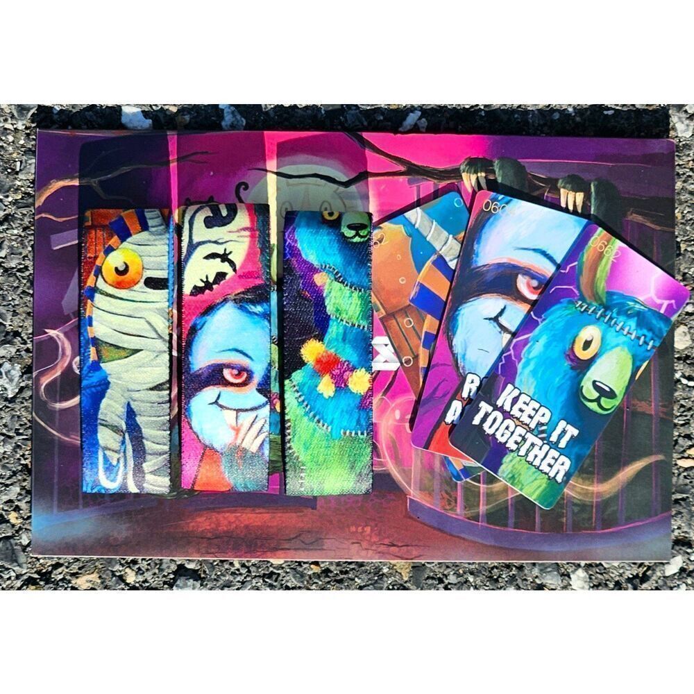 ZOX HALLOWEEN ZOO 2023 - llama mummy sloth MEDIUM pack ART envelope WRISTBANDS - Picture 3 of 12